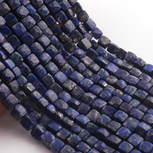 1 Strand Lapis Faceted Cube Briolettes - Box Shape Gemstone Briolettes  5mm-7mm - 8 Inches BR03429 - Tucson Beads