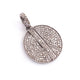 1 PC Antique Finish Pave Diamond Round Pendant - 925 Sterling Silver & Vermeil Diamond Pendant 22mmx19mm PD1875