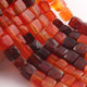 1 Strand Shaded Carnelian Faceted  Cube Briolettes - Box Shape Gemstone Beads - 5mm-8mm 8 Inches BR03432 - Tucson Beads