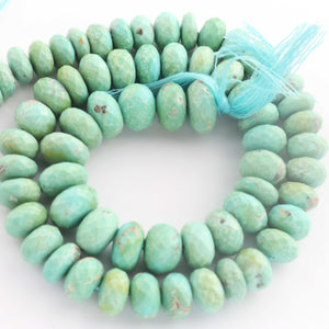 1 Strand Natural Sleeping Beauty Arizona Turquoise Faceted Rondelles - Semi Precious Gemstone Rondelles Beads- 8mm- 12mm -14 Inches BR01395