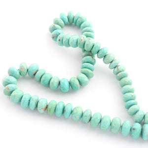 1 Strand Natural Sleeping Beauty Arizona Turquoise Faceted Rondelles - Semi Precious Gemstone Rondelles Beads - 8mm-9mm -14 Inches BR1146