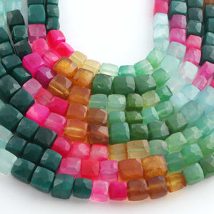 1 Strand Multi Stone Faceted Briolettes - Cube Shape Mix Stone Briolettes - 5mm-9mm - 8.5 Inches BR03424 - Tucson Beads