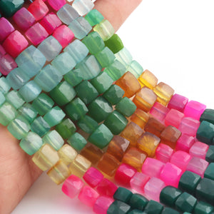 1 Strand Multi Stone Faceted Briolettes - Cube Shape Mix Stone Briolettes - 5mm-9mm - 8.5 Inches BR03424 - Tucson Beads