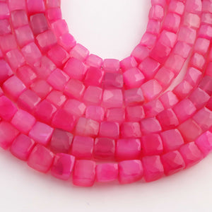 1 Strand Shaded Hot Pink Chalcedony Faceted Cube Briolettes -Hot  Pink Chalcedony Box Beads 6mmx6mm-8mmx9mm - 8 Inches- BR03448 - Tucson Beads