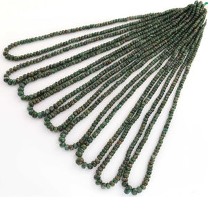 1  Long Strand  Emerald  Faceted Rondells -  Semi Precious Gemstone Beads-4mm-7mm-16.5 Inches BR03318