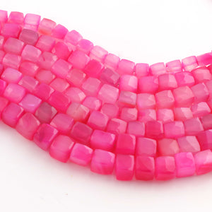 1 Strand Shaded Hot Pink Chalcedony Faceted Cube Briolettes -Hot  Pink Chalcedony Box Beads 6mm-7mm- 8 Inches- BR03447 - Tucson Beads