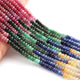 1 Long Strand Natural Multi Sapphire Smooth Rondelles  -Multi Rainbow Beads  Multi  Color  Precious Beads -4 mm-5mm -16 Inches BR03654