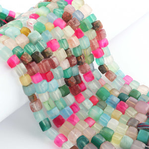 1 Strand Multi Stone Faceted Briolettes - Cube Shape Mix Stone Briolettes - 6mm-8mm - 7.5 Inches BR03446 - Tucson Beads