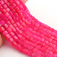 1 Strand Hot Pink Chalcedony Faceted Cube Briolettes -Hot  Pink Chalcedony Box Beads 6mmx6mm -7mmx7mm- 8 Inches- BR03444 - Tucson Beads