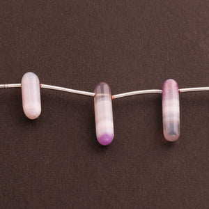 1 Strand Shaded Purple Chalcedony Smooth Briolettes - Fancy Shape  Briolettes - 15mmx7mm-22mmx5mm - 5 Inches BR737