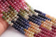 1 Long Strand Natural Multi Sapphire Faceted Rondelles  -Multi Rainbow Beads - Multi Color Precious Beads - 7mm-8mm -17 Inches BR03672