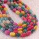 1  Long Strand Amazing Multi color Opal Smooth Oval  Shape Beads - Mix Stone Tumble Shape Opal Gemstone Beads 9-13 mm 17 Inches BR03150 - Tucson Beads