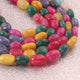 1  Long Strand Amazing Multi color Opal Smooth Oval  Shape Beads - Mix Stone Tumble Shape Opal Gemstone Beads 9-13 mm 17 Inches BR03150 - Tucson Beads