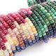 1 Strand Beautiful Multi Sapphire Smooth Roundelles - Precious Gemstone Roundelles Beads-5mm-7mm -16 Inches -BR03669