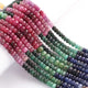 1 Strand Beautiful Multi Sapphire Smooth Roundelles - Precious Gemstone Roundelles Beads-5mm-7mm -16 Inches -BR03669