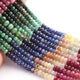 1 Strand Beautiful Multi Sapphire Smooth Roundelles - Precious Gemstone Roundelles Beads-5mm-7mm -16 Inches -BR03669