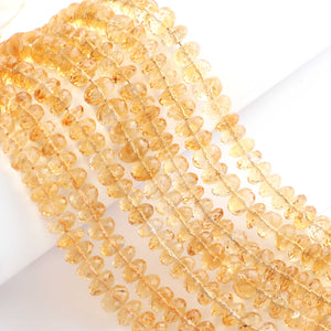 1 Strand Citrine Faceted Rondelles -Gemstone Rondelles 6mm-8mm- 8 Inches BR0831