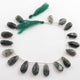 1 Strand Moss Agate Faceted Briolettes - Pear Shape Briolettes - 26mmx9mm-33mmx11mm 10.5 Inches BR03530 - Tucson Beads