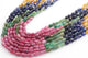 1 Long Strand Natural Multi Sapphire Smooth Oval Shape Briolettes  -Multi Rainbow Beads - Multi Color Precious Oval Shape Briolettes Beads - 4mmx4mm-7mmx4mm -16 Inches BR03656