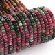 1 Long Strand Multi Tourmaline  Smooth Roundelles -Tourmaline Roundel Beads - Gemstone Rondelles 6mm-14.5 Inches BR0428