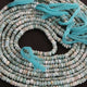 1 Long Strand Beautiful Larimar Faceted Roundelles -Semi Precious Gemstone Larimar Roundelles Beads -4mm-5mm-13.5 Inches BR03269