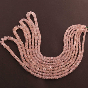 1  Long Strand Morganite Faceted Rondelles -Semi Precious Gemstone Rondelles Beads 3mm-8mm -18 Inches BR0834