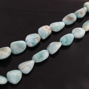 1  Strand Larimar Smooth Nuggets  Briolettes -Semi Precious Gemstone Assorted Nuggets Shape Larimar Briolettes -12mmx12mm-23mmx18mm-15 Inches BR03280