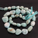 1  Strand Larimar Smooth Nuggets  Briolettes -Semi Precious Gemstone Assorted Nuggets Shape Larimar Briolettes -8mmx8mm-19mmx11mm-15 Inches BR1522