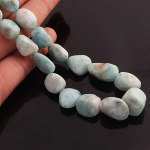 1  Strand Larimar Smooth Nuggets  Briolettes -Semi Precious Gemstone Assorted Nuggets Shape Larimar Briolettes -8mmx8mm-19mmx11mm-15 Inches BR1522