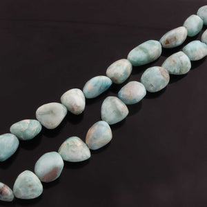 1  Strand Larimar Smooth Nuggets  Briolettes -Semi Precious Gemstone Assorted Nuggets Shape Larimar Briolettes -15mmx15mm-21mmx10mm-14.5 Inches BR2334