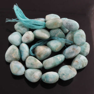 1  Strand Larimar Smooth Nuggets  Briolettes -Semi Precious Gemstone Assorted Nuggets Shape Larimar Briolettes -15mmx15mm-21mmx10mm-14.5 Inches BR2334