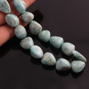 1  Strand Larimar Smooth Nuggets  Briolettes -Semi Precious Gemstone Assorted Nuggets Shape Larimar Briolettes -15mmx15mm-21mmx10mm-14.5 Inches BR2334