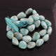 1  Strand Larimar Smooth Nuggets  Briolettes -Semi Precious Gemstone Assorted Nuggets Shape Larimar Briolettes -11mmx10mm-18mmx9mm-15 Inches BR02247