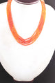 5 Strands AAA Quality Shaded Orange Zircon Faceted Rondelles Ready To Wear Necklace -Sheded Orange Zircon  3mm 13 Inches BR942