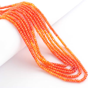 5 Strands AAA Quality Shaded Orange Zircon Faceted Rondelles Ready To Wear Necklace -Sheded Orange Zircon  3mm 13 Inches BR942