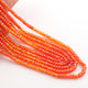 5 Strands AAA Quality Shaded Orange Zircon Faceted Rondelles Ready To Wear Necklace -Sheded Orange Zircon  3mm 13 Inches BR942