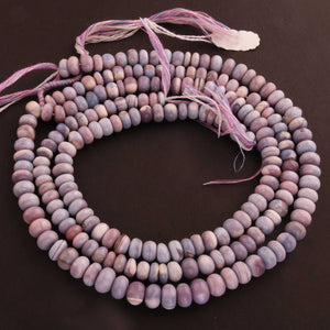 1 Long Strand Lavender opal  Smooth Rondelles - Semi Precious Gemstone Rondelles Beads  - 7mmx3mm-10mmx6mm - 14- Inches - BR02699