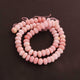 1 Strand Pink Opal Smooth  Roundelles -Semi Precious Gemstone Roundelles Beads 5mm-8mm- 14 Inches BR1192