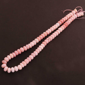 1 Strand Pink Opal Smooth  Roundelles -Semi Precious Gemstone Roundelles Beads 5mm-8mm- 14 Inches BR1192