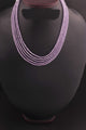 5 Strands Purple Zircon CZ Necklace , Gemstone Faceted Rondelles Ready To Wear Necklace - 3mm 14 Inch BR02862