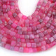 1 Strand Shaded  Pink Chalcedony Faceted Cube Briolettes -Chalcedony Cube l Briolettes -6mmx7mm-8mm 8 Inches BR03172 - Tucson Beads