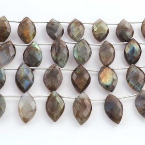 1 Strand Labradorite Faceted Briolettes -Marquise Shape Briolettes -18mmx10mm- 20mx12mm-8 Inches BR03459 - Tucson Beads