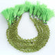 1 Strand Peridot Faceted  Briolettes - Onion Shape Briolettes -4-6mm-8 Inches BR02080 - Tucson Beads