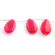 1 Strand  Hot Pink Chalcedony Smooth  Briolettes -Pear Shape Semi Precious  Briolettes- 27mmx16mm- 8 Inches BR1231