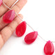 1 Strand  Hot Pink Chalcedony Smooth  Briolettes -Pear Shape Semi Precious  Briolettes- 27mmx16mm- 8 Inches BR1231