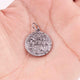 1 Pc Pave Diamond Matte Finish Designer Round Charm 925 Sterling Silver Pendant - Diamond Round Necklace Pendant 21mmx19mm PD1940