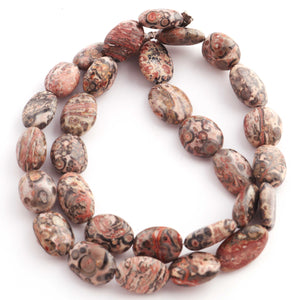 Jasper Stone Beaded Necklace - 11mmx8mm-15mmx11mm Oval Beads, 16 Inch, BR1247