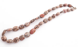 Jasper Stone Beaded Necklace - 11mmx8mm-15mmx11mm Oval Beads, 16 Inch, BR1247