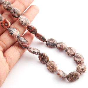 Jasper Stone Beaded Necklace - 11mmx8mm-15mmx11mm Oval Beads, 16 Inch, BR1247