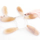 1 Strand Shaded Rose Quartz Chalcedony Smooth  Briolettes -  Pear Shape Briolettes 35mmx11mm-39mmx12mm - 7.5 Inches BR1260